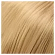 A close up image of a blonde wig.