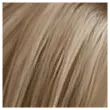 A close up of a blonde wig.