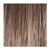 A close up image of a brown haired wig.