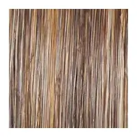 A close up of a hair with brown and blonde streaks.