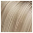 A close up of a blonde wig.